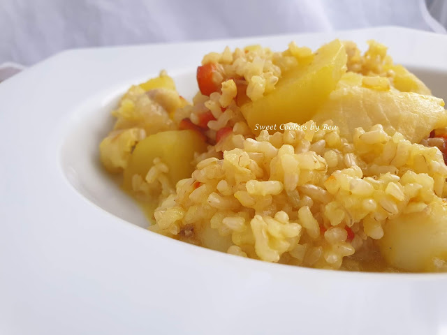 Arroz, patata y bacalao