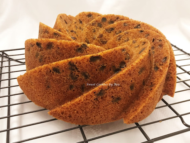 Bundt cake de ron miel y pasas sin lactosa