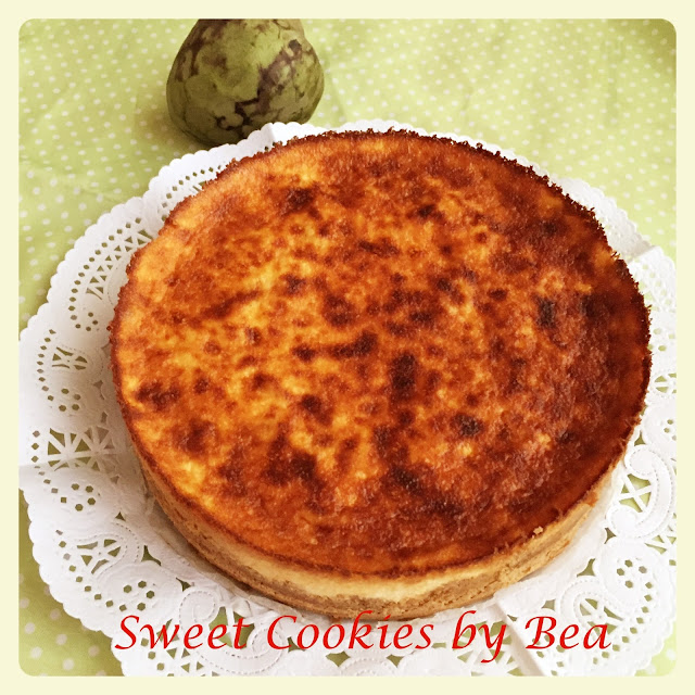 Tarta de queso con chirimoya