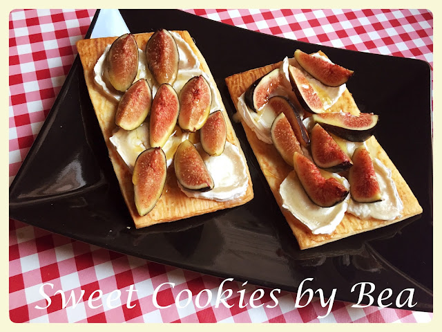 Tostada de hojaldre con higos y queso