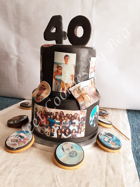 Tarta con fotos para 40 cumpleaños