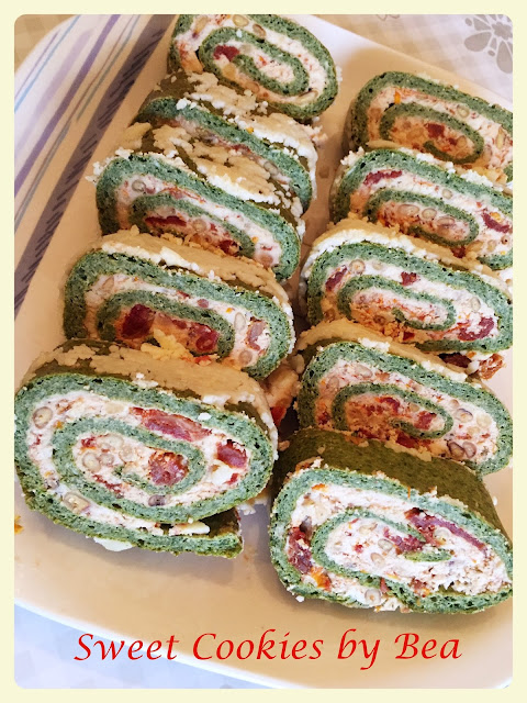 Rollo de espinacas y queso